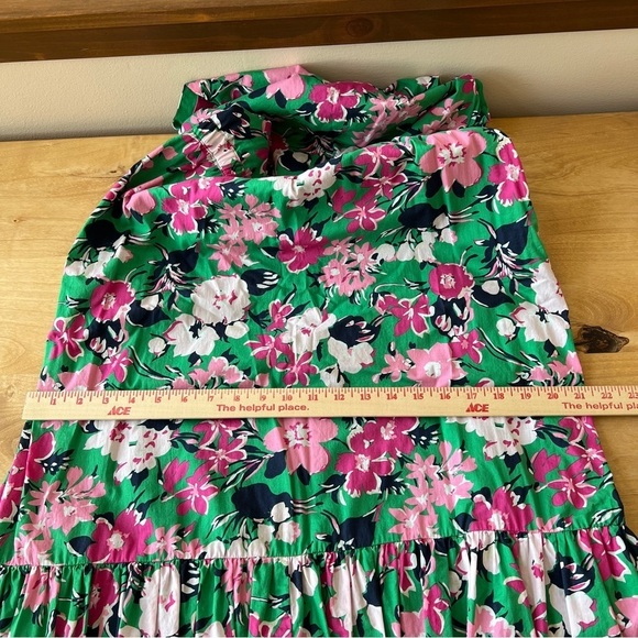 J CREW FACTORY DRESS 8 FLORAL V NECK RUFFLE MIDI EASTER SUMMER PARTY FEMININE - Picture 8 of 11